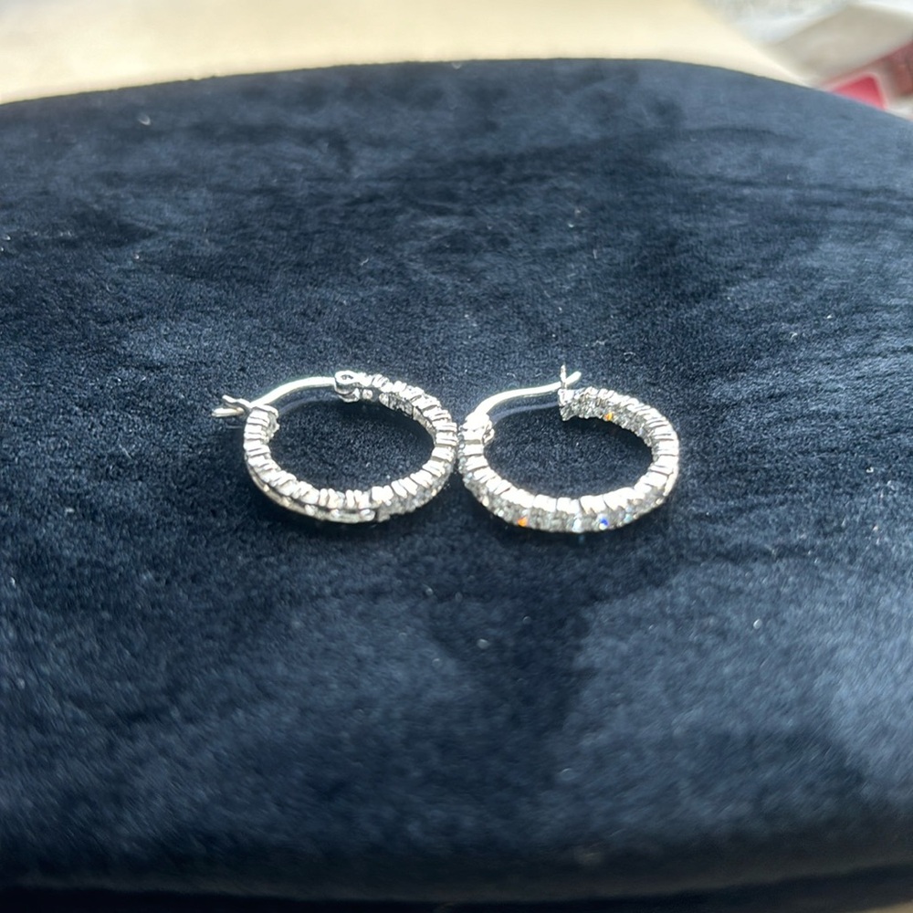 Gorgeous crystal inside out 925 sterling earrings excellent condition